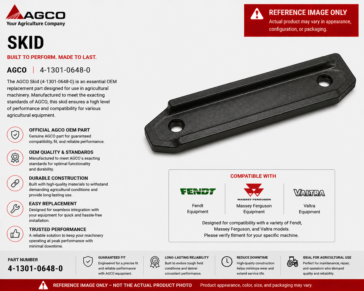 *STOCK CLEARANCE* - Skid - 4-1301-0648-0 | Official AGCO OEM Part for Agricultural Equipment