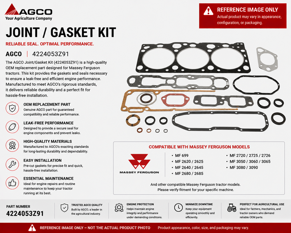 *STOCK CLEARANCE* - AGCO Joint/Gasket Kit - OEM for Massey Ferguson Tractors - 4224053Z91