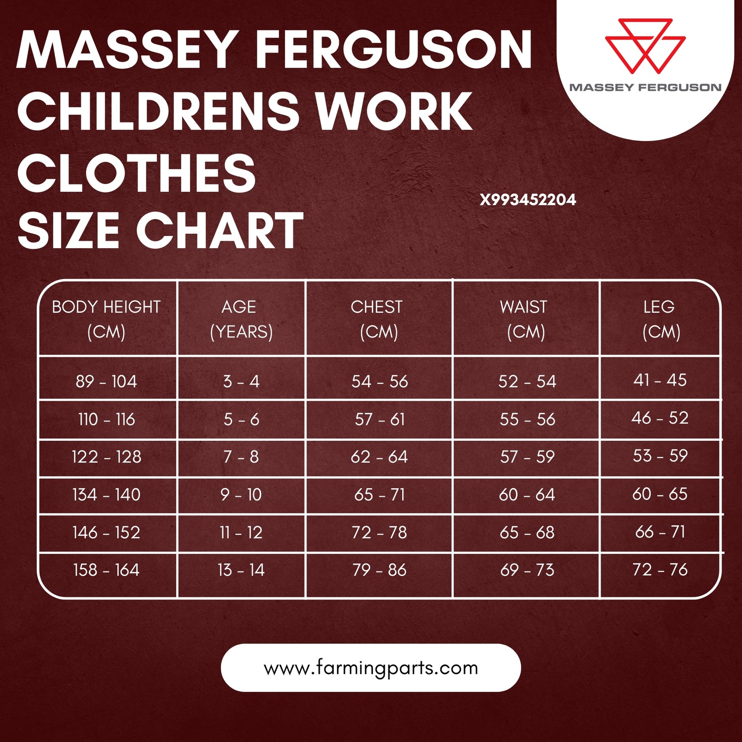 Massey Ferguson Black & Red Children's Overalls – Durable & Comfortable | X993452204