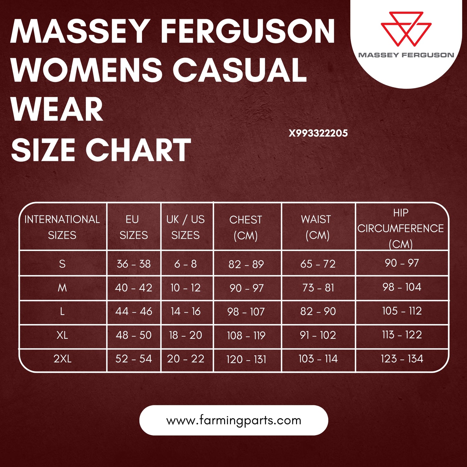 Massey Ferguson Women's Winter Jacket – Waterproof & Windproof Parka | X993322205