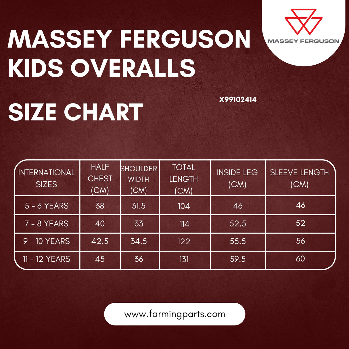 New Massey Ferguson Kids’ Overalls – Durable & Comfortable Workwear | X99352240