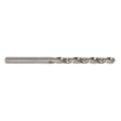 A close-up image of a Sealey HSS Fully Ground Drill Bit Ø4mm (DB040FG) with a 135° split point and twist design, lying horizontally on a white background.