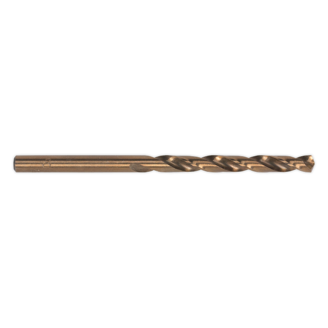 A single long, narrow Sealey HSS Cobalt Fully Ground Drill Bit Ø9mm with a spiral groove designed for cutting and drilling through materials, available in a pack of 10 (DB090CB).