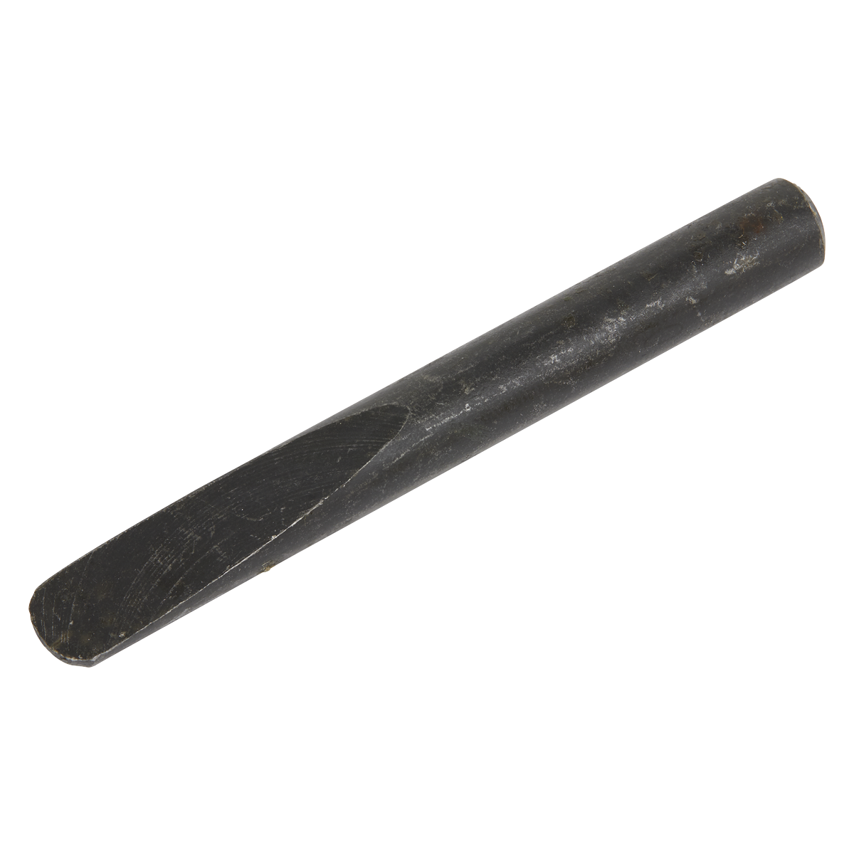 A cylindrical, hardened steel tapered drift key crafted by Sealey features a flat, angled tip. This removal tool is ideal for cutting or shaping hard materials and boasts a chemically-blackened finish for added durability.