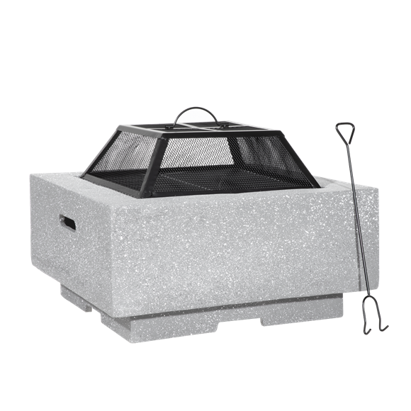 Sealey Dellonda Square MgO Fire Pit BBQ Grill, Safety Mesh DG192