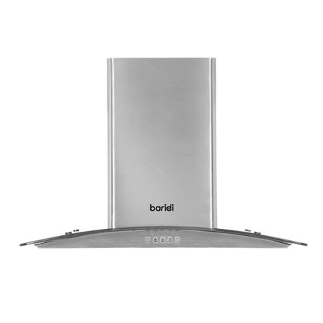 Sealey | Baridi Curved Glass Cooker Hood with Carbon Filters & LED Lights 60cm - Stainless Steel - DH128