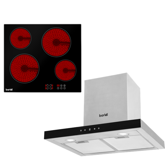 Sealey Baridi Integrated Ceramic Hob 4 Cooking Zones 60cm & T DH182
