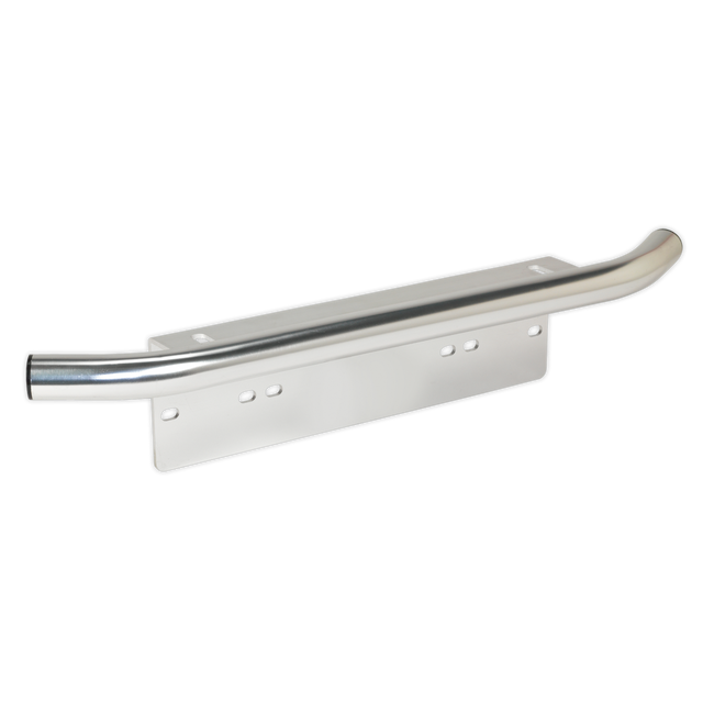 The Sealey Universal Light Mounting Bracket Including Bar - Numberplate Fitting (Model DLB02) features a cylindrical bar design with multiple mounting holes, ensuring seamless integration with driving lamps.