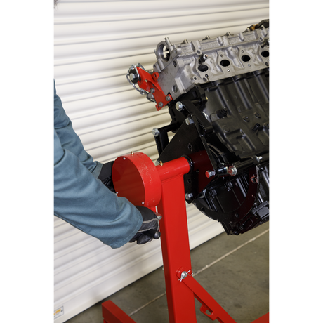 Folding 360º Rotating Engine Stand with Geared Handle Drive, 450kg Capacity - ES480D - Farming Parts