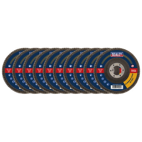 40Grit Flap Discs Aluminium Oxide Ø115mm Ø22mm Bore - Pack of 10 - FD11540E10 - Farming Parts