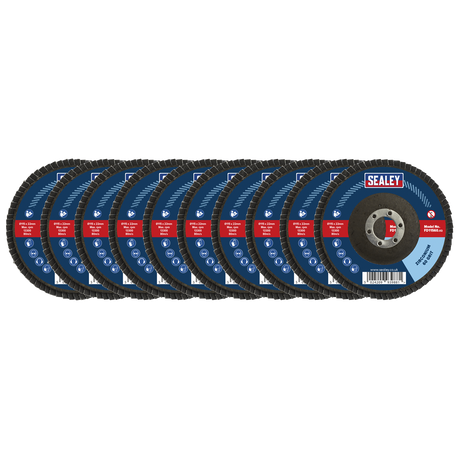 Assorted Grit Flap Discs Zirconium Ø115mm Ø22mm Bore - Pack of 10 - FD115MIX - Farming Parts