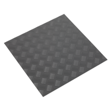 Vinyl Floor Tile with Peel & Stick Backing - Silver Treadplate Pack of 16 - FT1S - Farming Parts