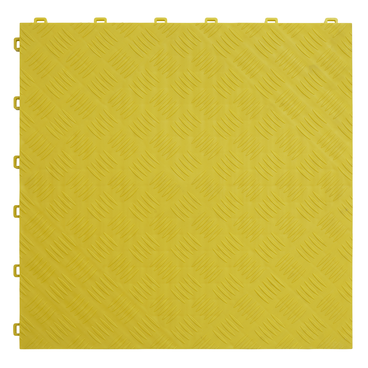 Polypropylene Floor Tile - Yellow Treadplate 400 x 400mm - Pack of 9 - FT3Y - Farming Parts