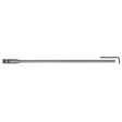 The Sealey Flat Wood Bit Extension 300mm - FWBEXT is a metal rod equipped with a small hex key at one end, and it includes an extra grip for enhanced control.