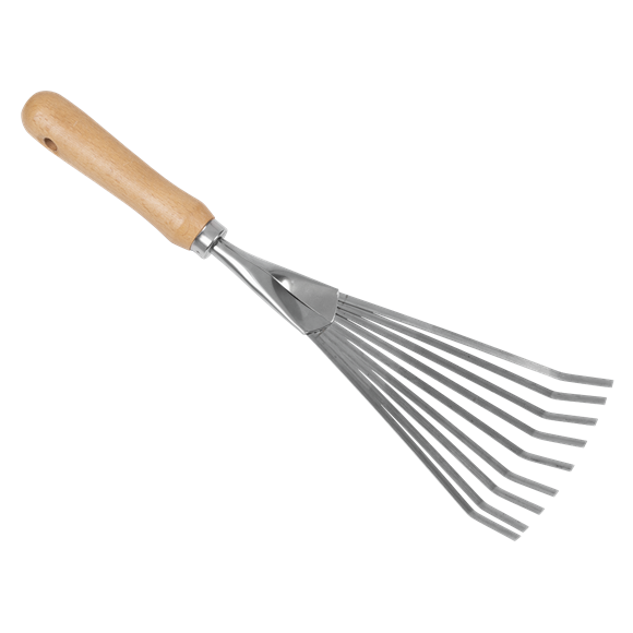 Premier Leaf Hand Rake with Ash Handle & Stainless Steel Tines - SE-GTWH001