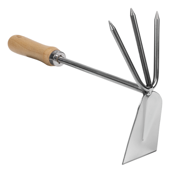 Premier 2-in-1 Hoe and Cultivator with Ash Handle & Stainless Steel Tines/Blade - SE-GTWH002