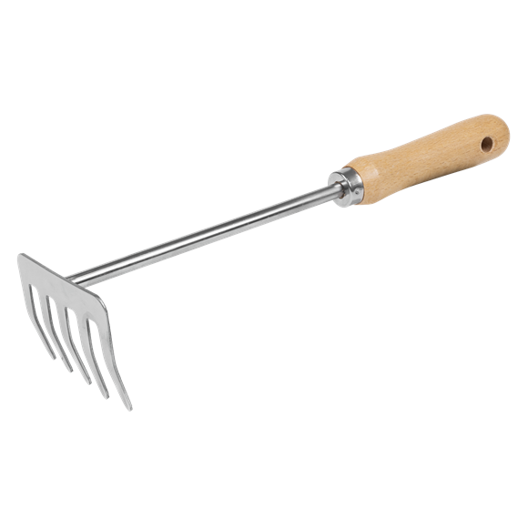 Premier Garden Hand Rake with Short Ash Handle & Stainless Steel Tines - SE-GTWH020