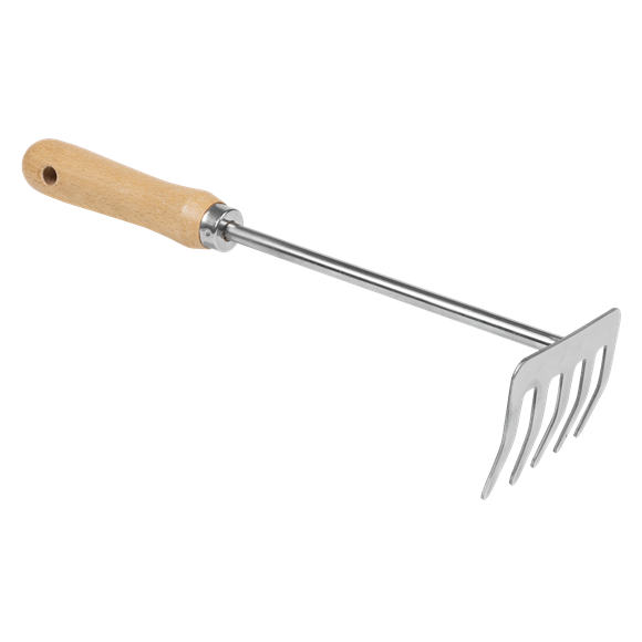 Premier Garden Hand Rake with Short Ash Handle & Stainless Steel Tines - SE-GTWH020