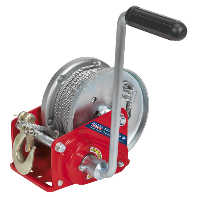Geared Hand Winch with Brake & Cable 900kg Capacity - GWC2000B - Farming Parts