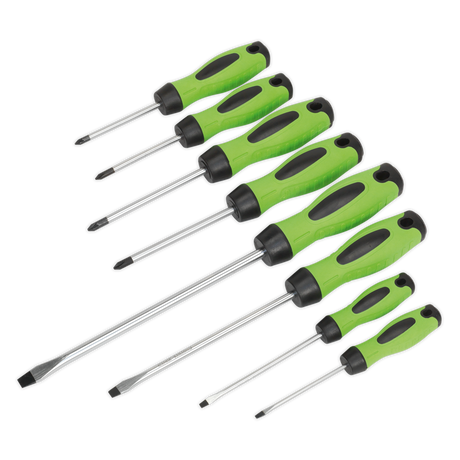 Screwdriver Set 8pc Hi-Vis Green - HV001 - Farming Parts