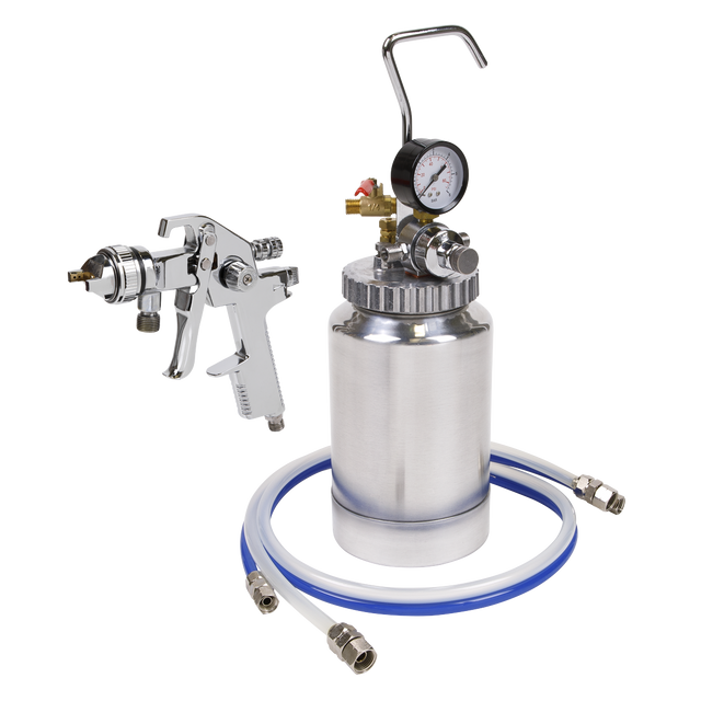 HVLP Pressure Pot System with Spray Gun & Hoses 1.7mm Set-Up - HVLP-79/P - Farming Parts