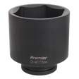A black Sealey Impact Socket 115mm Deep 1"Sq Drive - IS1115D, perfect for use with air impact wrenches.