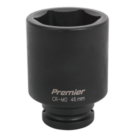 A Sealey 46mm Deep 3/4" Square Drive Impact Socket (IS3446D), ideal for use with air impact wrenches.
