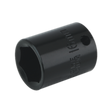 Sealey offers an Impact Socket 16mm 3/8"Sq Drive - IS3816 in black, featuring a knurled exterior, hole for retaining pin, and socket size marked on the side. Ideal for use with air impact wrenches, this durable socket ensures precision and efficiency in your projects.