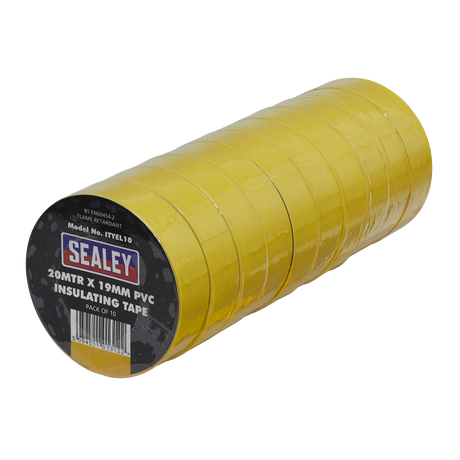 PVC Insulating Tape 19mm x 20m Yellow Pack of 10 - ITYEL10 - Farming Parts