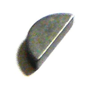 A small, semi-circular, metallic object with a flat edge and a curved top, resembling the Imperial Woodruff Key 1/8'' x 5/8'' (DIN or Standard No. DIN 6888) from the Sparex collection, part number S.2906.