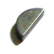 A small, semi-circular, metallic object with a flat edge and a curved top, resembling the Imperial Woodruff Key 1/8'' x 5/8'' (DIN or Standard No. DIN 6888) from the Sparex collection, part number S.2906.