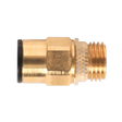 A Brass SuperThread Straight Adaptor 8mm x 1/4"BSP Pack of 2 (John Guest Speedfit® - RM10812) with threaded male ends and a knurled grip section in the center, offered by Sealey.
