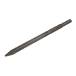 The Sealey Point 375mm - Kango 900 - K1PT is a robust, industrial pointed chisel crafted from metal, featuring a beveled tip and cylindrical handle. It is ideal for construction or demolition tasks and works perfectly with Makita tools.