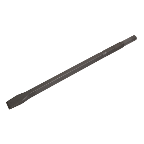 Introducing the Sealey Chisel 35 x 450mm - Kango 900 - K2CH, a long, flat chisel tool with a dark metallic finish, specifically designed for heavy-duty demolition or chiseling applications and compatible with Makita tools.