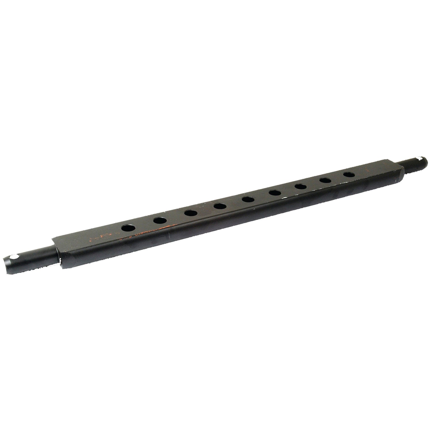 The black metal flat drawbar, designed by Sparex and identified as part number S.121, features nine precisely engineered holes along its 755mm length.