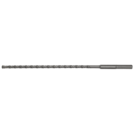 The Sealey SDS MAX Drill Bit Ø13 x 540mm - MAX13X540 is a long, thin drill bit featuring a spiral design and made from superior quality, fully hardened metal, ideal for making holes in hard materials.