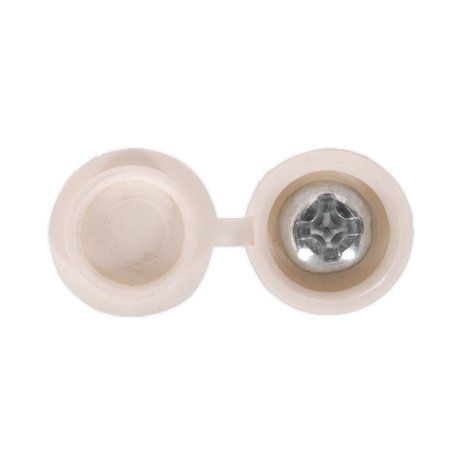 Numberplate Screw with Flip Cap 4.2 x 19mm White Pack of 50 - NPW50 - Farming Parts