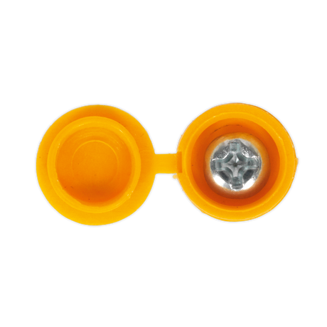 Numberplate Screw with Flip Cap 4.2 x 19mm Yellow Pack of 50 - NPY50 - Farming Parts