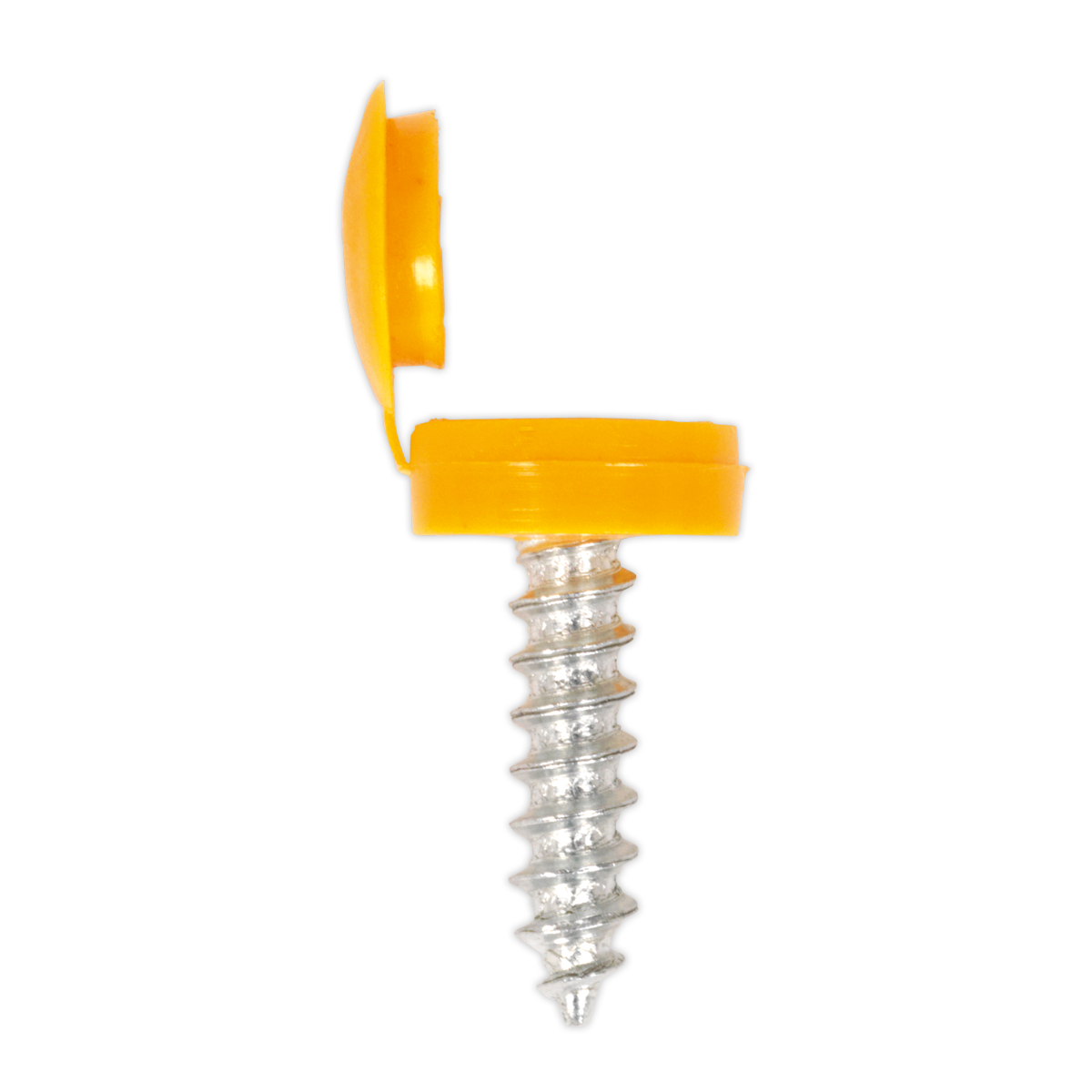 Numberplate Screw with Flip Cap 4.2 x 19mm Yellow Pack of 50 - NPY50 - Farming Parts