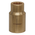 A bronze-colored Sealey WallDrive® 12-point socket, made from beryllium copper with "Premier" engraved on it, designed for tightening or loosening bolts and nuts, model NS045 (12mm 1/2" Sq Drive).