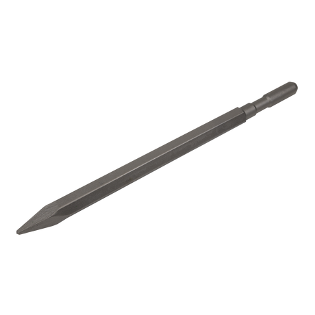 A Sealey Point 610mm - CP9 - P1PT chisel featuring a pointed tip and a hexagonal shaft, specifically compatible with the RK4 power tool series.