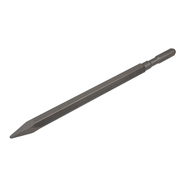 A Sealey Point 610mm - CP9 - P1PT chisel featuring a pointed tip and a hexagonal shaft, specifically compatible with the RK4 power tool series.