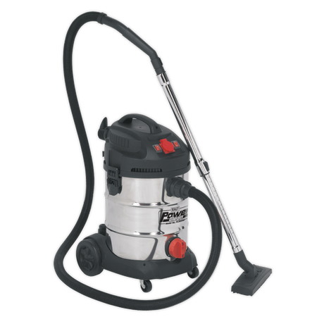 Vacuum Cleaner Industrial 30L 1400W/230V Stainless Drum Auto Start - PC300SDAUTO - Farming Parts