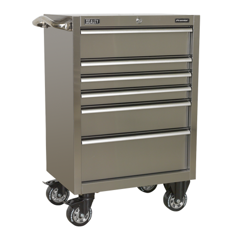 Rollcab 6 Drawer 675mm Stainless Steel Heavy-Duty - PTB67506SS - Farming Parts
