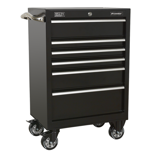 Rollcab 6 Drawer 675mm Heavy-Duty Black - PTB67506 - Farming Parts