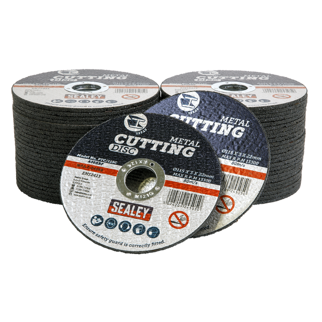 Cutting Disc Pack of 50 Ø115 x 3mm Ø22mm Bore - PTC/115C50 - Farming Parts