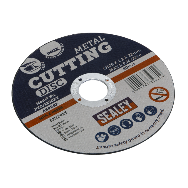 Cutting Disc Ø125 x 1.2mm Ø22mm Bore - PTC/125CET - Farming Parts