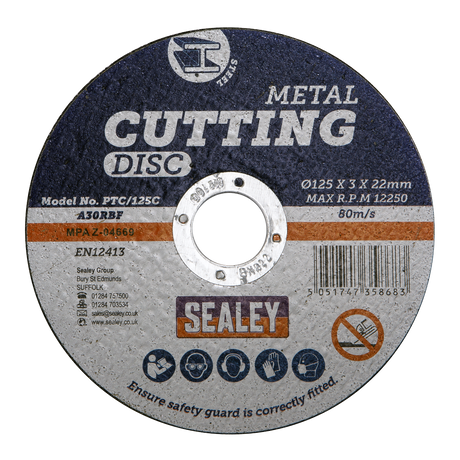 Cutting Disc Ø125 x 3mm 22mm Bore - PTC/125C - Farming Parts