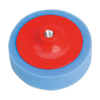 The Sealey Buffing & Polishing Foam Head Ø150 x 50mm M14 x 2mm Blue/Medium - PTC/CH/M14-B is a premium product featuring a medium density blue foam exterior, a red plastic center, and a metal threaded hole.
