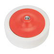 The Sealey Buffing & Polishing Foam Head Ø150 x 50mm M14 x 2mm White/Dense - PTC/CH/M14-W is a premium foam buffing pad featuring a white wheel with a red central hub and a threaded hole, designed for compounding paint systems.